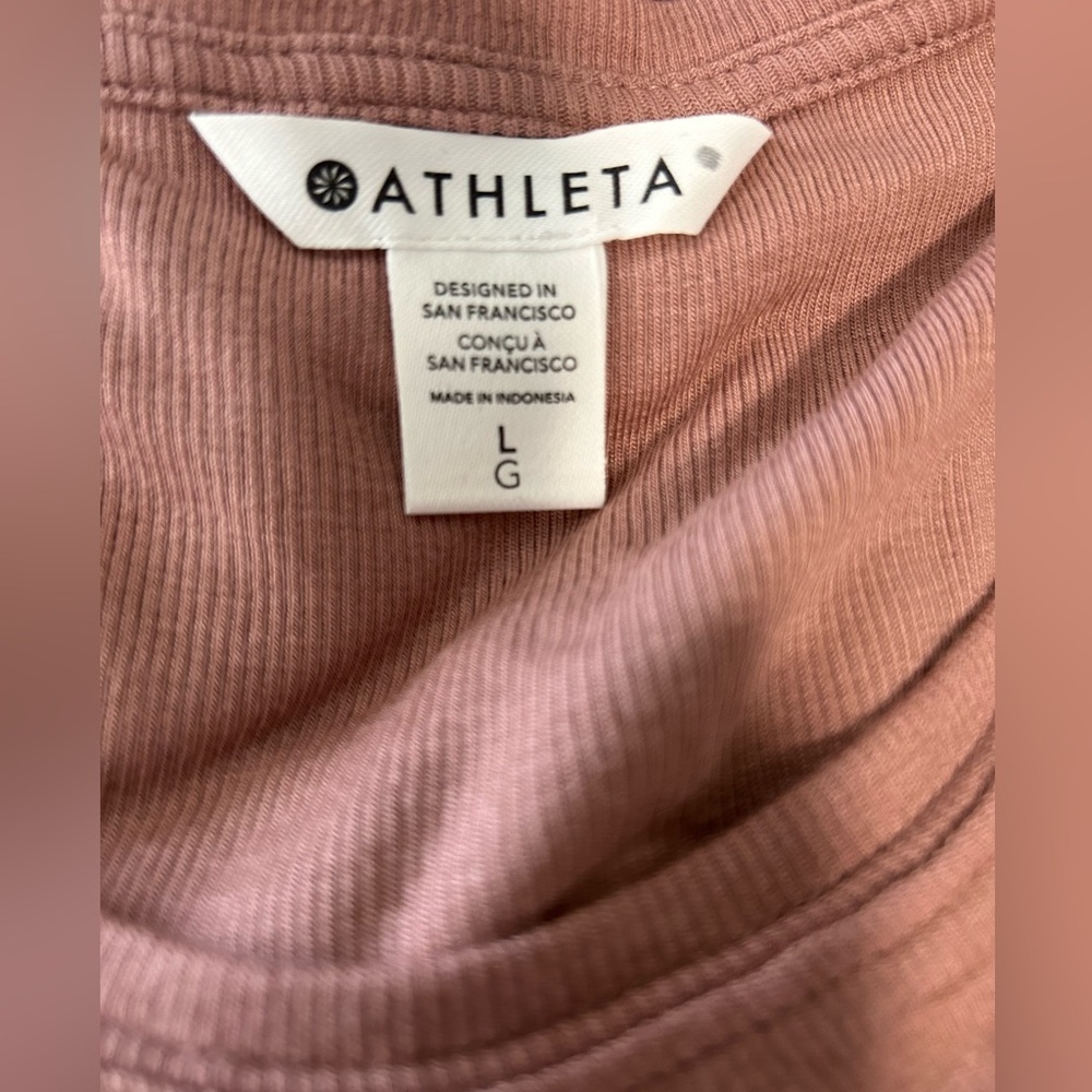NWT Athleta Well Rested Sleeveless Rib Sleep Tank Palermo Pink Size Large NWT - Picture 8 of 8